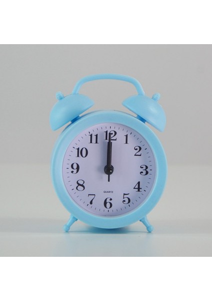 4.33 Inç Çalar Saat Yuvarlak Analog Masa Saati Sessiz No Tick Gece Lambası Pille Çalışan Yatak Odası (Mavi) (Yurt Dışından)