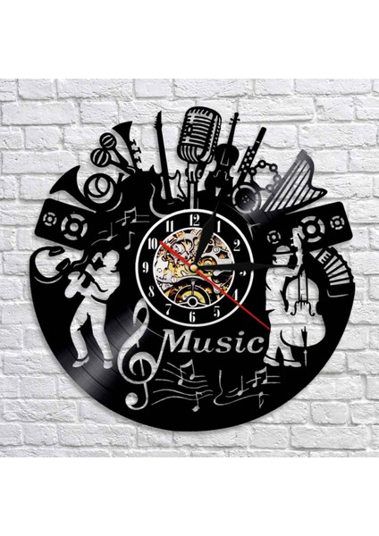 Müzik Vinil Plak Duvar Saati - Müzik Aletleri Vinil Duvar Saati - Vinil Saat - Oturma Odası Duvar Dekoru - Müzik Severler Için Eşsiz Hediyeler (Yurt Dışından) fiyatları