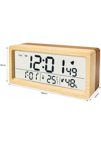 Ahşap Pille Çalışan Gece Lambası, Erteleme, Takvim, Sıcaklık ve Nem Ayarlı Dijital Çalar Saat, 12/24 Saat Değiştirilebilir (Bambu) (Yurt Dışından) fiyatları