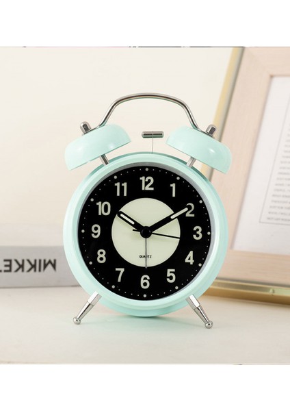 Öğrenciler, Çocuklar ve Yetişkinler Için 4 Inçlik Metal Parlak Sevimli Çalar Saat Sessiz Çalar Saat, Şarj Edilebilir (Açık Yeşil) (Yurt Dışından) fiyatları