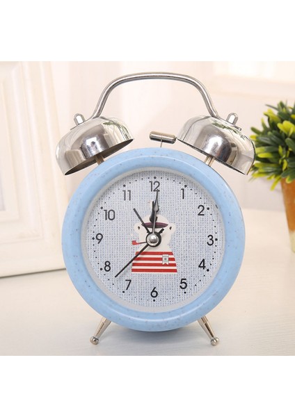 6-Inç Basit Stil Metal Çift Çan Öğrenci Çocuk Yetişkin Sevimli Saat Yatak Odası Başucu Küçük Çalar Saat (Mavi) (Yurt Dışından) modelleri