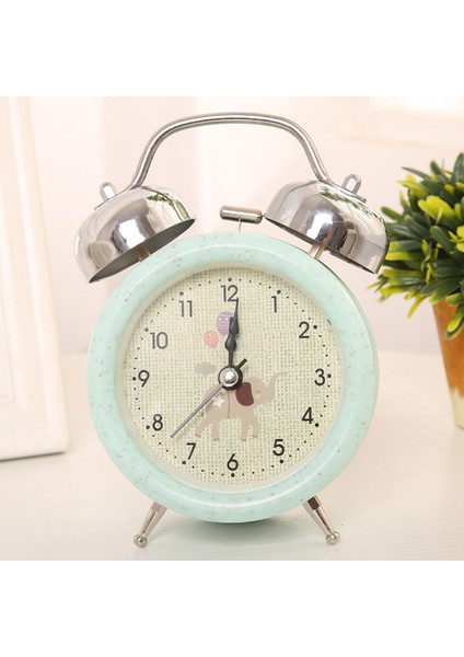 6-Inç Basit Stil Metal Çift Çan Öğrenci Çocuk Yetişkin Sevimli Saat Yatak Odası Başucu Küçük Çalar Saat (Yeşil) (Yurt Dışından)