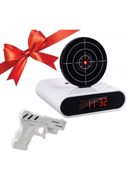 Hedef Uyandırma Çalar Saat, Yaratıcı Atış Alarmı Kişiselleştirilmiş 12 Saatlik Dijital Ekran, Uyuyanlara Uygun, Kız ve Erkek Çocuklar Için (Beyaz) (Yurt Dışından)