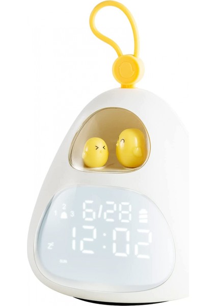 Çalar Saat, Sevimli Kuş Yuvası Gece Lambası, 3 Alarm Ayarı, Çocuk Yatak Odası Başucu Masası Çocuklar Için LED Saat (Yurt Dışından)