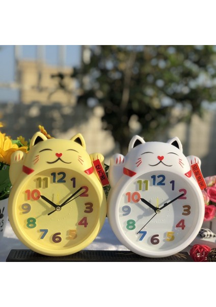 Yatak Odası Çalar Saat, Şanslı Kedi Çalar Saat, Öğrenci Ev Dekorasyonu Masaüstü Saati (Yurt Dışından) fiyatları