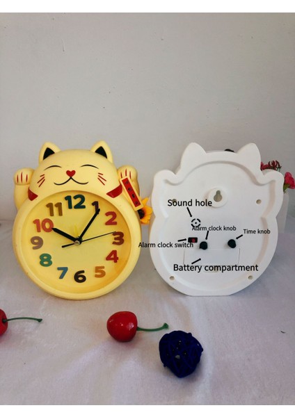 Yatak Odası Çalar Saat, Şanslı Kedi Çalar Saat, Öğrenci Ev Dekorasyonu Masaüstü Saati (Yurt Dışından) modelleri