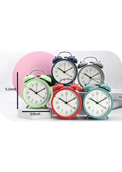 3,8 Inç Çalar Saat, Analog Metal Çalar Saat, Öğrenci Ev Dekorasyonu Masaüstü Saati (Yurt Dışından) fiyatları