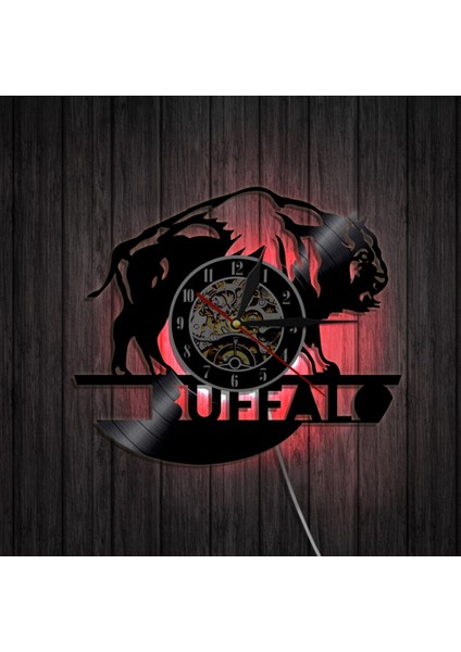 Müzik Vinil Kayıt Duvar Saati - Retro Bison LED Işık Duvar Saati - Vinil Saat - Oturma Odası Duvar Dekoru - Müzik Aşığı Için Eşsiz Hediyeler (Yurt Dışından)