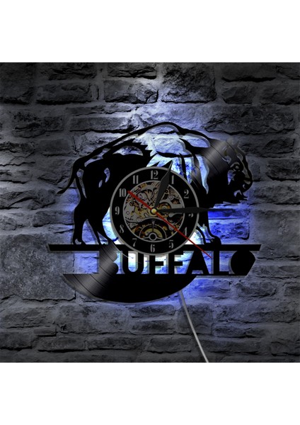 Müzik Vinil Kayıt Duvar Saati - Retro Bison LED Işık Duvar Saati - Vinil Saat - Oturma Odası Duvar Dekoru - Müzik Aşığı Için Eşsiz Hediyeler (Yurt Dışından)