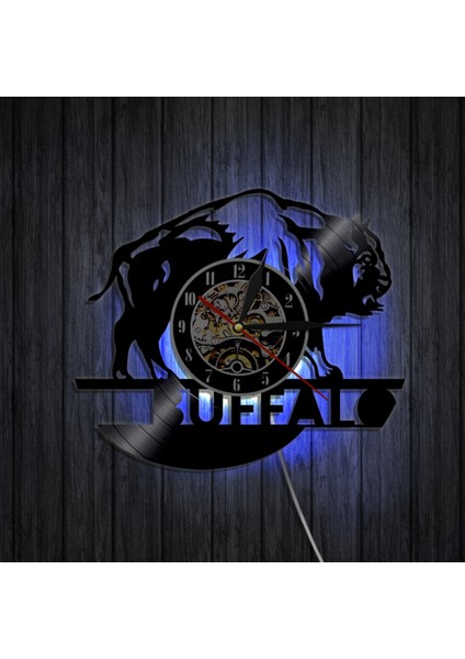 Müzik Vinil Kayıt Duvar Saati - Retro Bison LED Işık Duvar Saati - Vinil Saat - Oturma Odası Duvar Dekoru - Müzik Aşığı Için Eşsiz Hediyeler (Yurt Dışından)