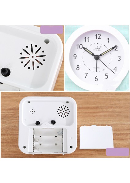 5 Inç Basit Stil Gece Lambası ile Sessiz Öğrenci Çocuk Yetişkin Sevimli Saat Yatak Odası Başucu Küçük Çalar Saat (Beyaz) (Yurt Dışından) fırsatları