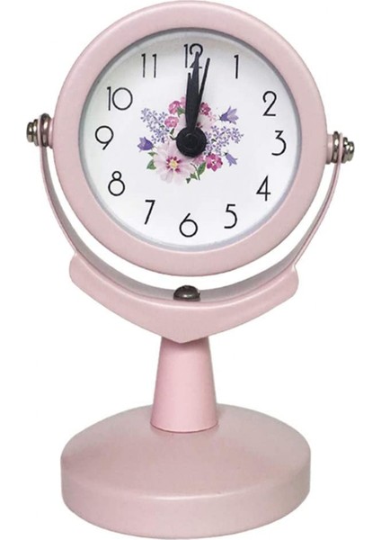 Radyolu Çalar Saat Radyo Frekanslı Saat Analog Çalar Saat Masa Çalar Saati Tik Tak Sesi Yok -Pembe, 6 x 9,5 cm (Yurt Dışından)