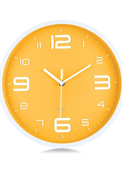 Modern Limon Sarı Duvar Saati 10 Inç Sessiz Sigara Geçiyor Kuvars Saatler Oturma Odası Mutfak Çocuk Odası Için Büyük 3D Rakamlarla (Yurt Dışından)