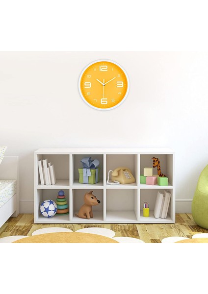 Modern Limon Sarı Duvar Saati 10 Inç Sessiz Sigara Geçiyor Kuvars Saatler Oturma Odası Mutfak Çocuk Odası Için Büyük 3D Rakamlarla (Yurt Dışından) modelleri