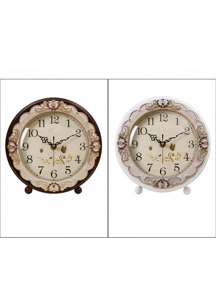 Vintage Masa Saati, Retro Geçmeyen Avrupa Tarzı Masa Saatinin Yanında Pille Çalışan Sessiz Kuvars Hareketi Yatak Odası Oturma Odası Iç Mekan (Kahverengi) (Yurt Dışından) fiyatları