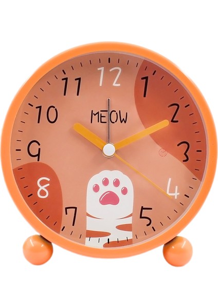 Inç Yuvarlak Çalar Saat Sevimli Karikatür Kedi Pençesi, Arka Işık, Pille Çalışan, Kene Yok, Yatak Odası, Başucu, Masa Için Analog Çalar Saat (Yurt Dışından)
