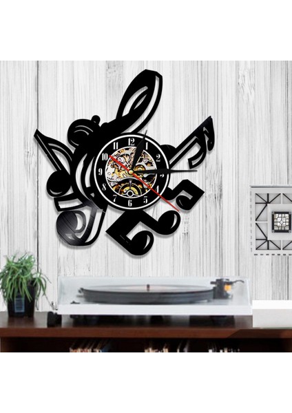 Müzik Vinil Plak Duvar Saati - Not Desenli Vinil Duvar Saati - Vinil Saat - Oturma Odası Duvar Dekoru - Müzik Severler Için Benzersiz Hediyeler (Yurt Dışından) fırsatları