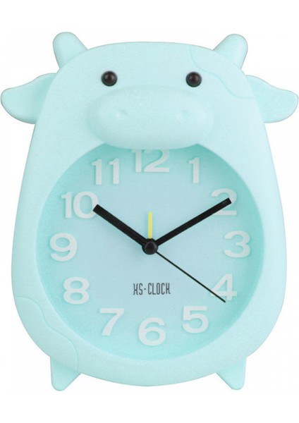 Çocuk Çalar Saat, Karikatür Çalar Saat Küçük Sığır Çalar Saat, Öğrenci Çocuk Ev Dekorasyonu Masaüstü Saati (Mavi) (Yurt Dışından)