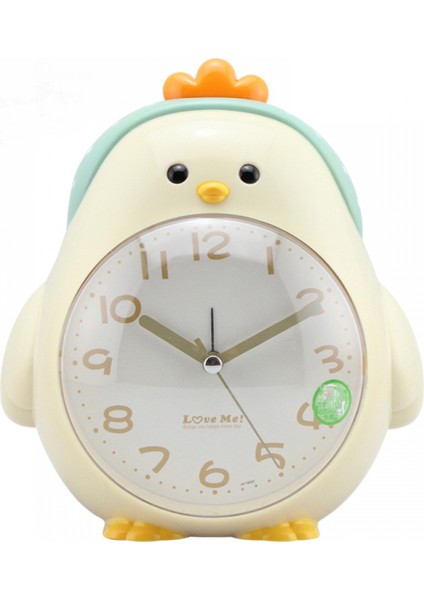 Yatak Odaları Için Çalar Saatler, Karikatür Çalar Saat Türban Tavuk Saati Gece Lambası, Öğrenci Çocuk Ev Dekorasyonu Masaüstü Saati (Bej) (Yurt Dışından)