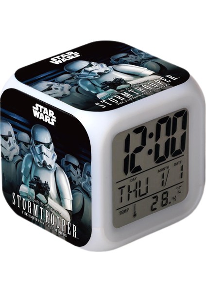 Yıldız Savaşları Çalar Saat Filmi Güç Uyanıyor LED Çalar Saat Kare Saat Zaman, Sıcaklık, Alarm, Tarih Özellikli Dijital Çalar Saat (Yurt Dışından)