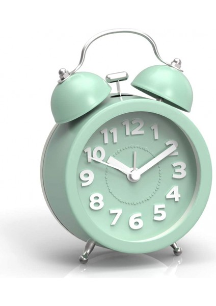 Pilife 3" Sevimli Mini Geçmeyen Vintage Klasik Analog Çalar Saat, Arkadan Aydınlatmalı, Ağır Uyuyanlar Için, Pille Çalışan Çalar Saat (Nane Yeşili) (Yurt Dışından)