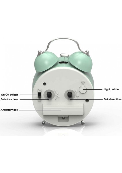 Pilife 3" Sevimli Mini Geçmeyen Vintage Klasik Analog Çalar Saat, Arkadan Aydınlatmalı, Ağır Uyuyanlar Için, Pille Çalışan Çalar Saat (Nane Yeşili) (Yurt Dışından) fiyatları