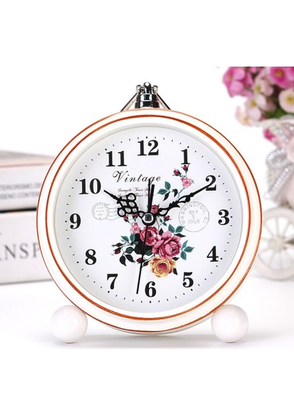 Yatak Odası Çalar Saat, Pastoral Stil Çalar Saat, Ev Dekorasyonu Masaüstü Saati (Yurt Dışından)