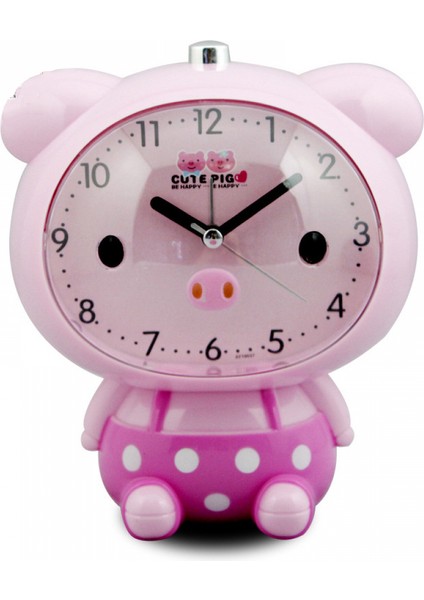 Yatak Odaları Için Çalar Saatler, Karikatür Çalar Saat Piggy Pig Saat Gece Lambası, Öğrenci Çocuk Ev Dekorasyonu Masaüstü Saati (Pembe) (Yurt Dışından)