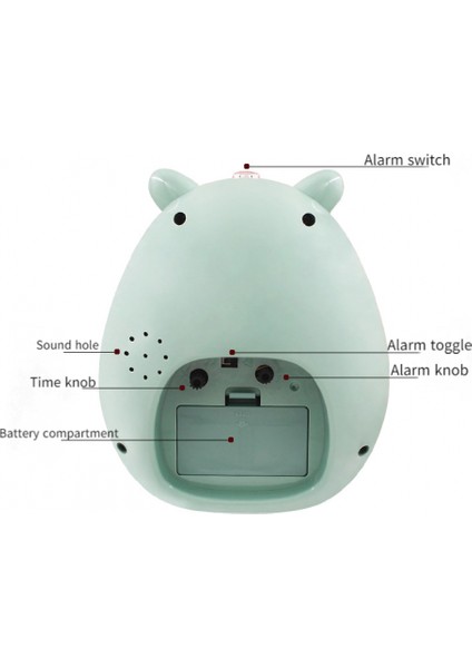 Yatak Odaları Için Çalar Saatler, Karikatür Çalar Saat Hamster Çalar Saat Gece Lambası, Öğrenci Çocuk Ev Dekorasyonu Masaüstü Saati (Mavi) (Yurt Dışından) modelleri