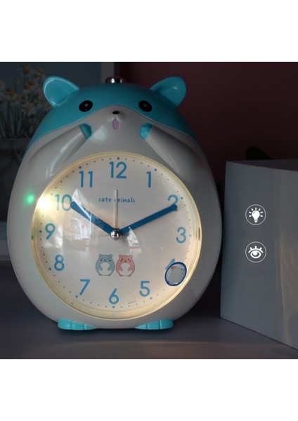 Yatak Odaları Için Çalar Saatler, Karikatür Çalar Saat Hamster Çalar Saat Gece Lambası, Öğrenci Çocuk Ev Dekorasyonu Masaüstü Saati (Mavi) (Yurt Dışından) fırsatları
