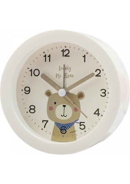 Yatak Odaları Için Çalar Saatler, Karikatür Çalar Saat Yuvarlak Geyik Çalar Saat Gece Lambası, Öğrenci Çocuk Ev Dekorasyonu Masaüstü Saati (Beyaz) (Yurt Dışından)