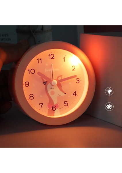 Yatak Odaları Için Çalar Saatler, Karikatür Çalar Saat Yuvarlak Geyik Çalar Saat Gece Lambası, Öğrenci Çocuk Ev Dekorasyonu Masaüstü Saati (Beyaz) (Yurt Dışından) fiyatları
