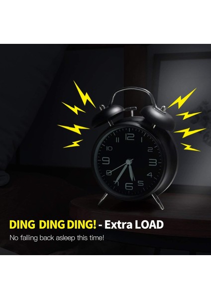 Sessiz Aydınlık Saat Stereo Dijital Mekanik Çan Küçük Çalar Saat Moda Tembel Çocuk Elektronik Saat 4 Inç (Renk: Siyah) (Yurt Dışından) fırsatları