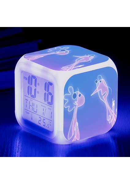 Wekity Anime Zihin Macera Renkli Çalar Saat LED Kare Saat Zaman, Sıcaklık, Alarm, Tarih ile Dijital Çalar Saat (Yurt Dışından)