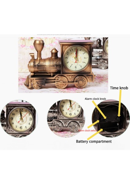 Yatak Odası Çalar Saat, Tren Çalar Saat, Öğrenci Ev Dekorasyonu Masaüstü Saati (Yurt Dışından) modelleri