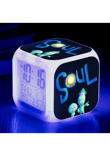 Wekity Anime Zihin Macera Renkli Çalar Saat LED Kare Saat Zaman, Sıcaklık, Alarm, Tarih ile Dijital Çalar Saat (Yurt Dışından)
