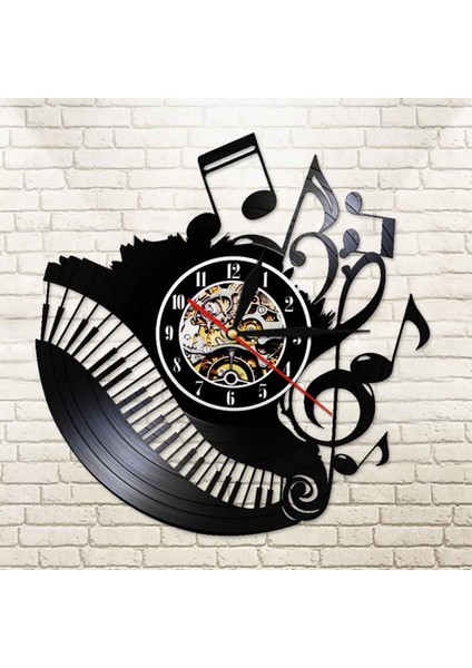 12 Inç Vinil Kayıt Duvar Saati Oturma Odası Moda Anahtar Not Nordic Saat Modern Minimalist Atmosfer Sanat Dekorasyon Kuvars Saat (Yurt Dışından) fiyatları