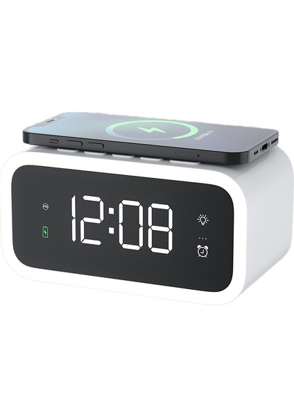 Kablosuz Şarjlı Dijital Çalar Saat, Sıcak Işık, USB Şarj Bağlantı Noktası, Erteleme, 12/24 Saat, Yatak Odası Oturma Odası Başucu Ofisi Için Modern Dijital Saat (Yurt Dışından) fiyatları