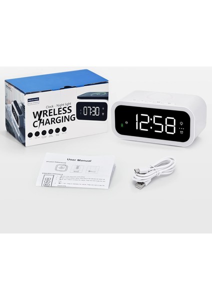 Kablosuz Şarjlı Dijital Çalar Saat, Sıcak Işık, USB Şarj Bağlantı Noktası, Erteleme, 12/24 Saat, Yatak Odası Oturma Odası Başucu Ofisi Için Modern Dijital Saat (Yurt Dışından) fırsatları