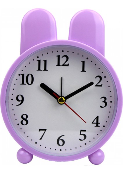 Çocuk Çalar Saat, Karikatür Çalar Saat Küçük Tavşan Çalar Saat, Öğrenci Çocuk Ev Dekorasyonu Masaüstü Saati (Desensiz Mor) (Yurt Dışından)