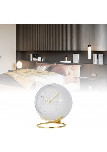 Çalar Çalar Saat, Pille Çalışan Masaüstü, Toplama, Sessiz, Tıkırdayan, Beyaz Üzerine Yatak Odasında Ofisinde Yeşil Analog Çalar Saat (Yurt Dışından) fırsatları