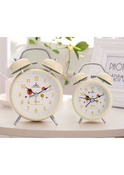 Aydınlık Öğrenci Çocuk Yetişkin Sevimli Saat Yatak Odası Başucu Küçük Çalar Saat ile 4 Inç Basit Stil Metal Çift Çan (Sarı) (Yurt Dışından) modelleri