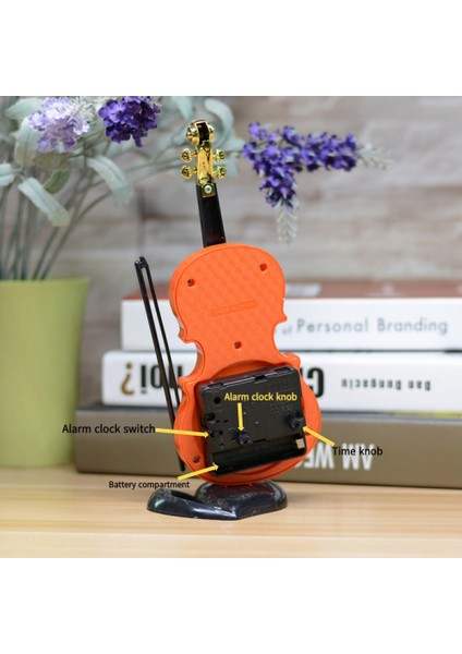 Yatak Odası Çalar Saat, Mini Keman Çalar Saat, Öğrenci Ev Dekorasyonu Masaüstü Saati (Yurt Dışından) modelleri