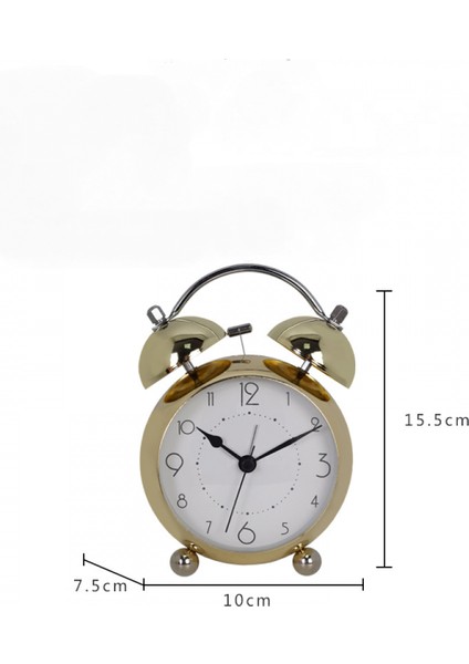 4 Inç Retro Metal Kuvars Çalar Saat Gece Lambası ile Sessiz Basit Küçük Çalar Saat Çocuklar, Öğrenciler ve Yetişkin Ev Ofis Kuvars Saat (Yurt Dışından) fiyatları