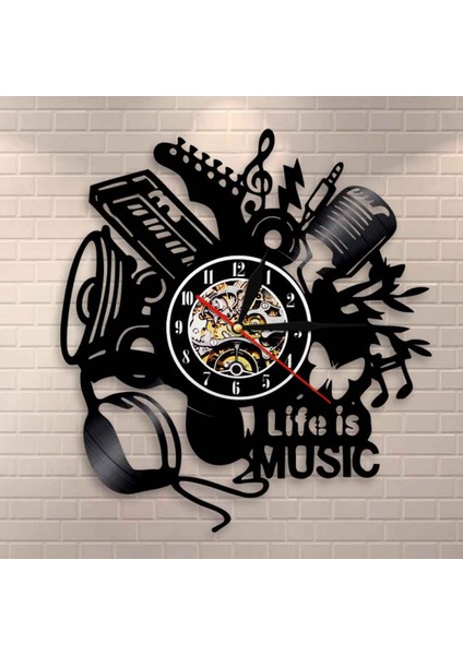 Müzik Vinil Kayıt Duvar Saati -Müzik Hayatı Müzik Aleti Vinil Duvar Saati - Vinil Saat - Oturma Odası Duvar Dekoru - Müzik Severler Için Eşsiz Hediyeler (Yurt Dışından) fiyatları