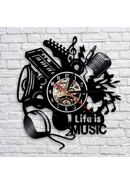 Müzik Vinil Kayıt Duvar Saati -Müzik Hayatı Müzik Aleti Vinil Duvar Saati - Vinil Saat - Oturma Odası Duvar Dekoru - Müzik Severler Için Eşsiz Hediyeler (Yurt Dışından) modelleri