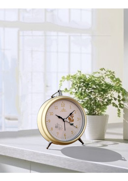 Öğrenciler, Çocuklar ve Yetişkinler Için Parlak Sevimli Saatli 5,6 Inç Basit Metal Sessiz Başucu Çalar Saat (Sarı) (Yurt Dışından) modelleri