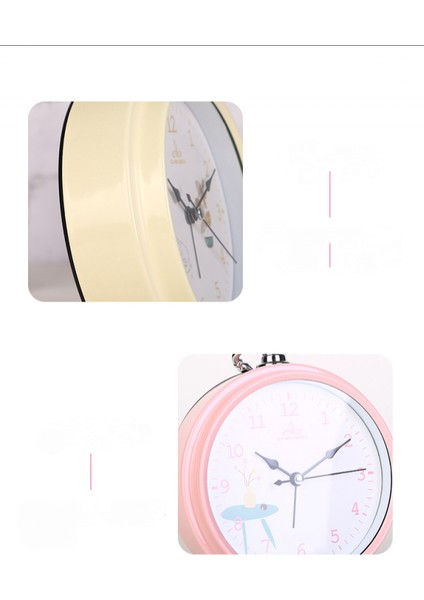 Öğrenciler, Çocuklar ve Yetişkinler Için Parlak Sevimli Saatli 5,6 Inç Basit Metal Sessiz Başucu Çalar Saat (Sarı) (Yurt Dışından) fırsatları