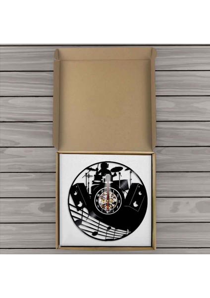 Müzik Vinil Kayıt Duvar Saati - Davul Kiti Vinil Duvar Saati - Vinil Saat - Oturma Odası Duvar Dekoru - Müzik Aşığı Için Eşsiz Hediyeler (Yurt Dışından)