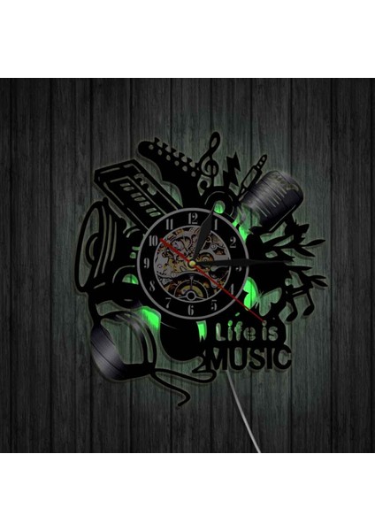 Müzik Vinil Kayıt Duvar Saati -Müzik Hayatı Müzik Aleti LED Işık Duvar Saati -Vinil Saat -Oturma Odası Duvar Dekoru - Müzik Aşığı Için Eşsiz Hediyeler (Yurt Dışından) modelleri